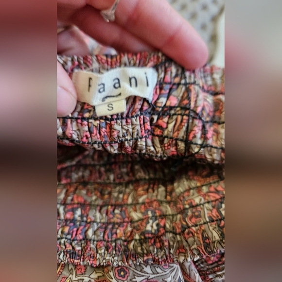 PAANI Smocked Paisley Print Skirt/tube Top. Pink/sage Multi. Size Small NWOT - Picture 3 of 15